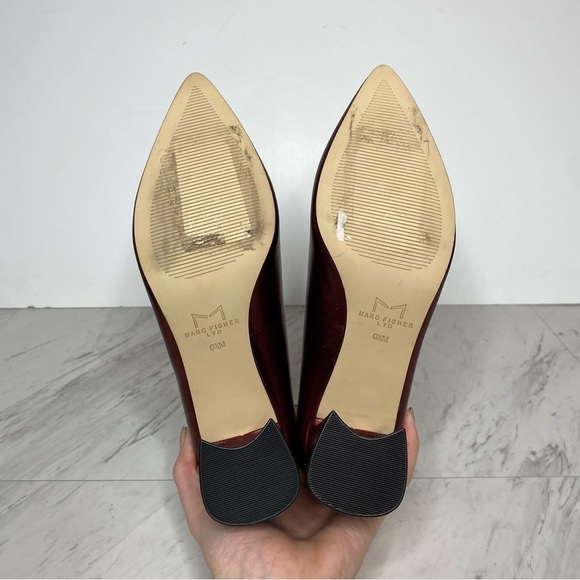 Marc Fisher Yulunda Red Leather Pointy Toe Pump 6.5 M - Picture 15 of 16